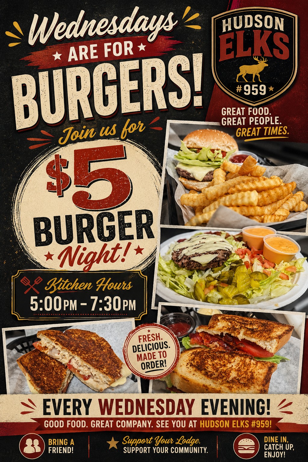 hudson elks ma kitchen burger night